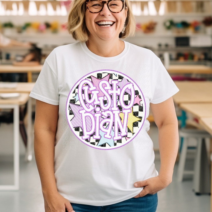 Back To School Stars Purple - Occupations DTF Print