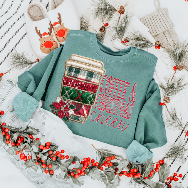 Coffee and Christmas Cheer DTF Print