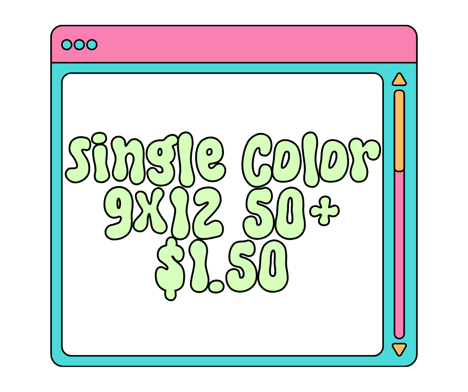 Custom Traditional Screens - (50+) One Color up to size 9x12.75