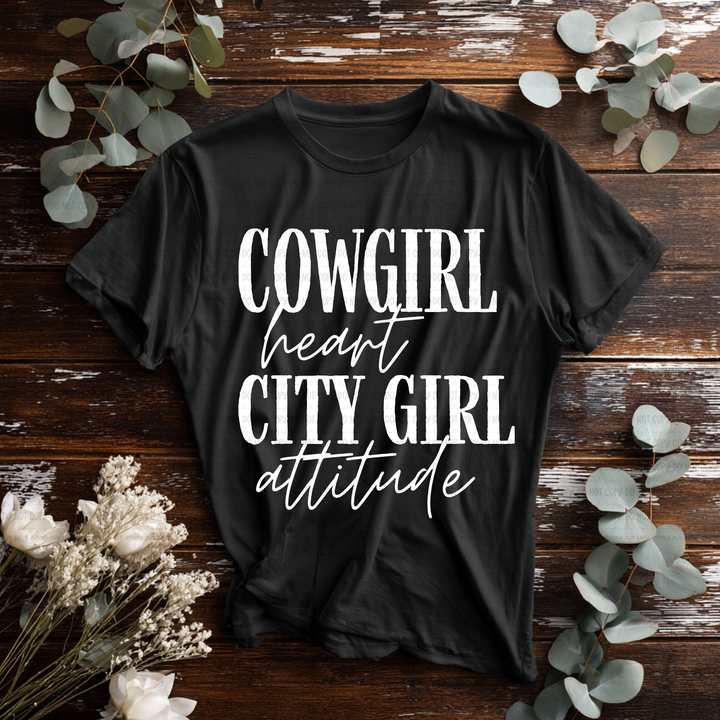 Cowgirl Heart City Girl Attitude DTF Print