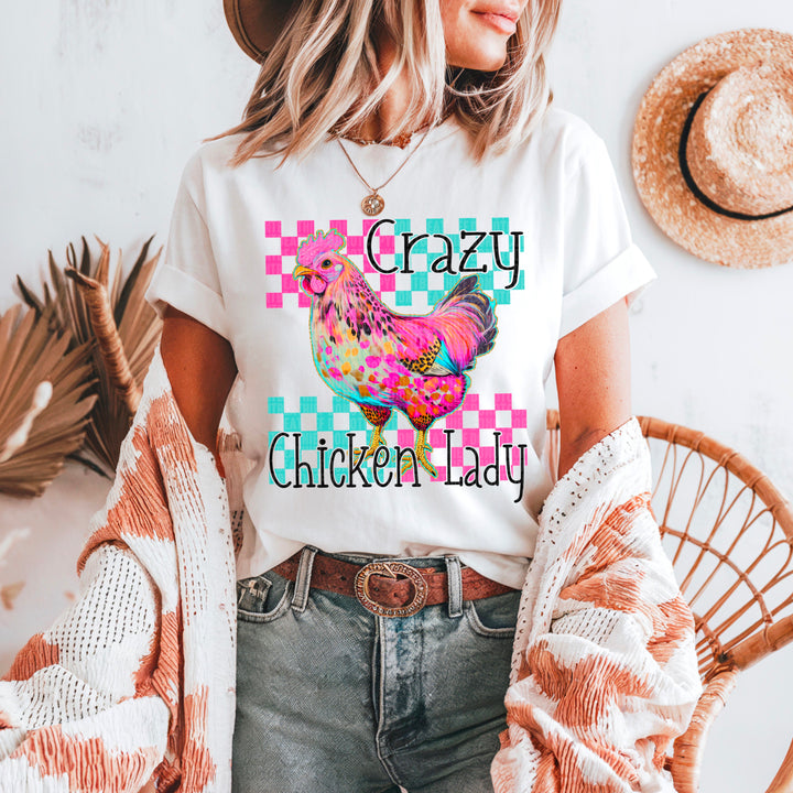Crazy Chicken Lady DTF Print