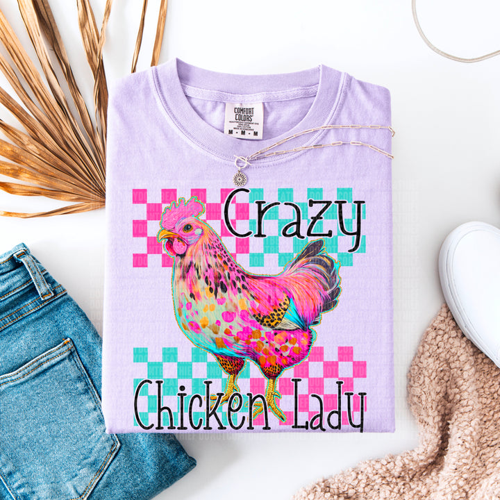 Crazy Chicken Lady DTF Print