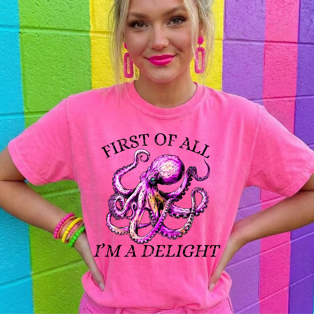 Delight Octopus DTF Print