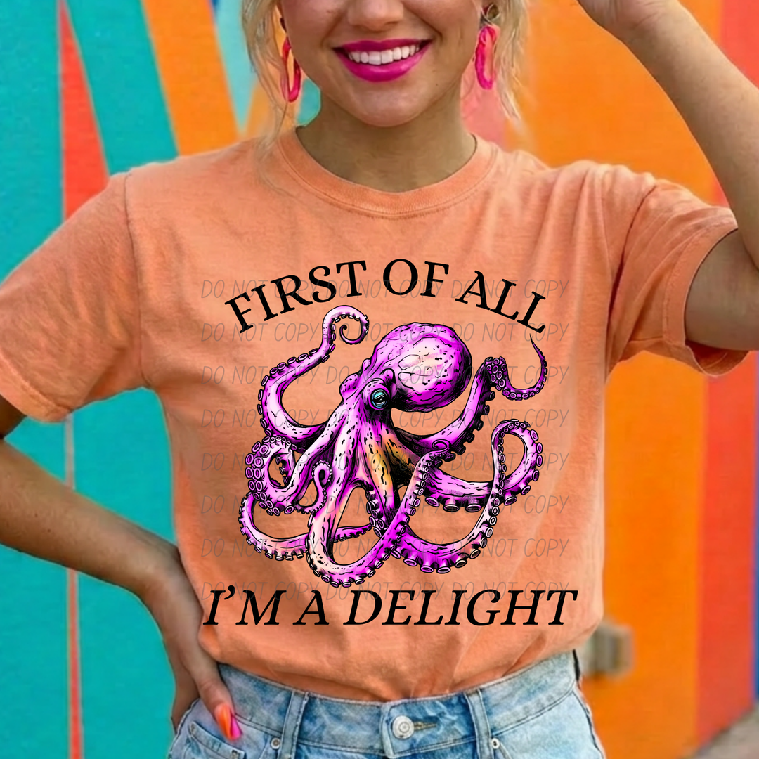 Delight Octopus DTF Print