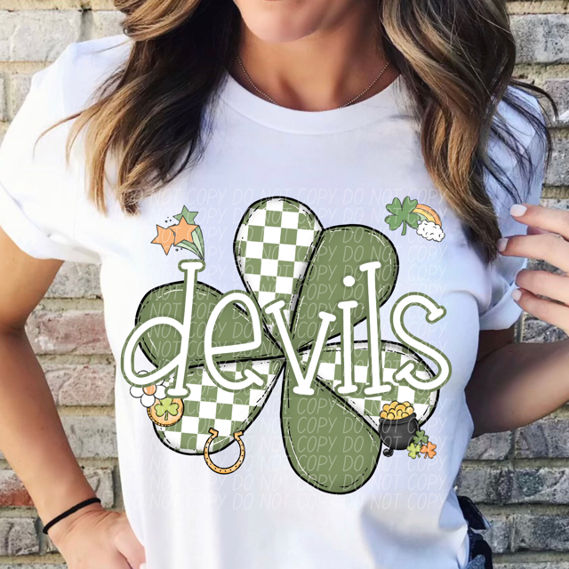 St Patrick Clover Mascots DTF Print