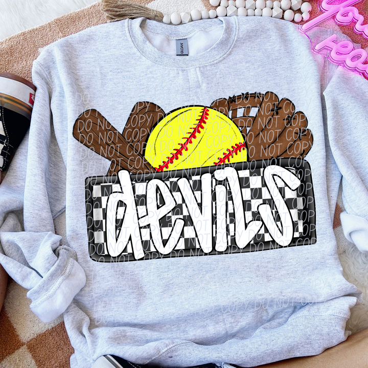 Softball Mascots DTF Print