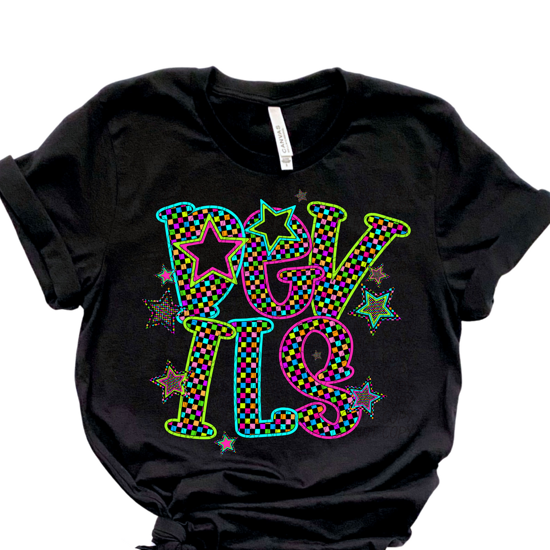 Neon Star Mascots DTF Print