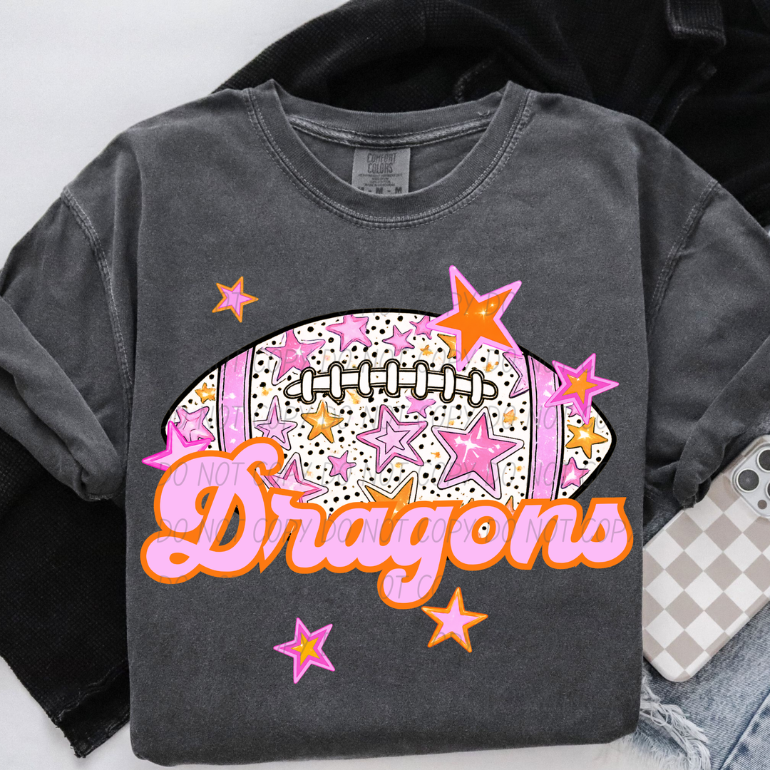 Pink Football DTF Print
