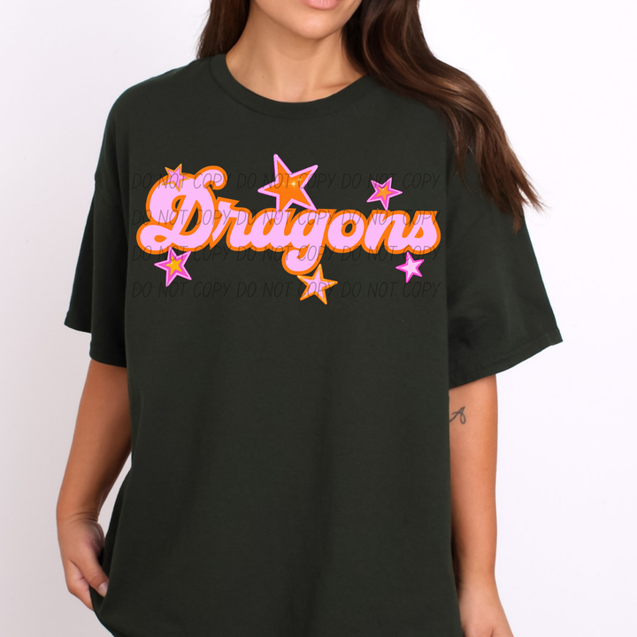 Pink and Orange Mascots DTF Print