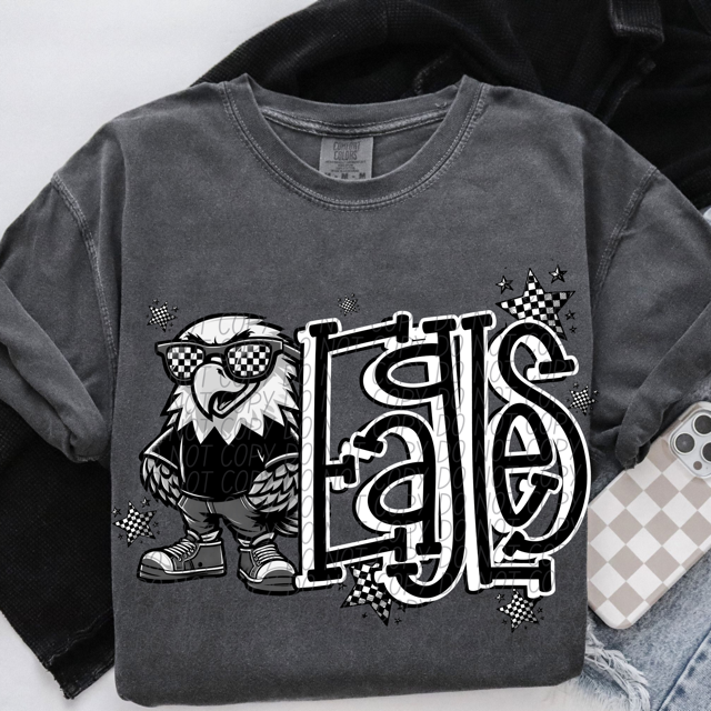 Black and White Mascots DTF Print