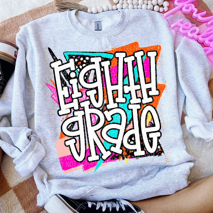 Bright Retro School Grades DTF Print