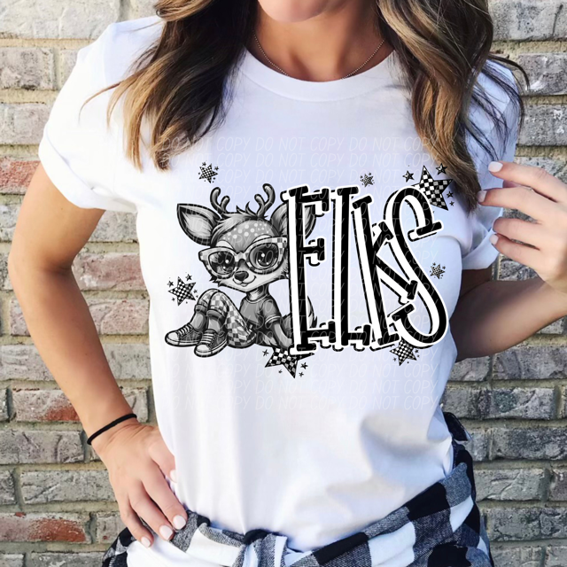 Black and White Mascots DTF Print