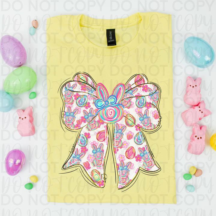Brushstroke Easter Bow DTF Print