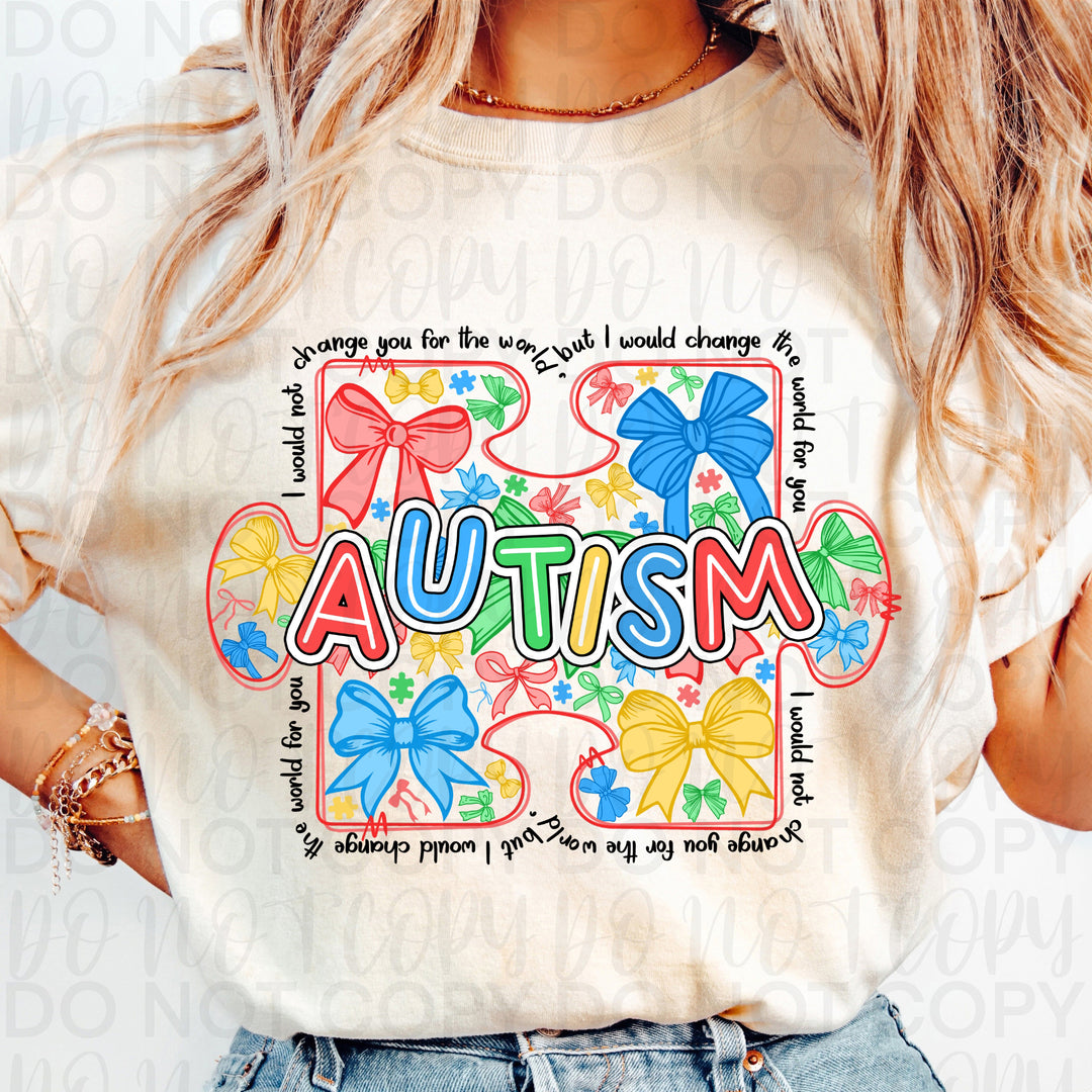 Coquette Autism Puzzle DTF Print