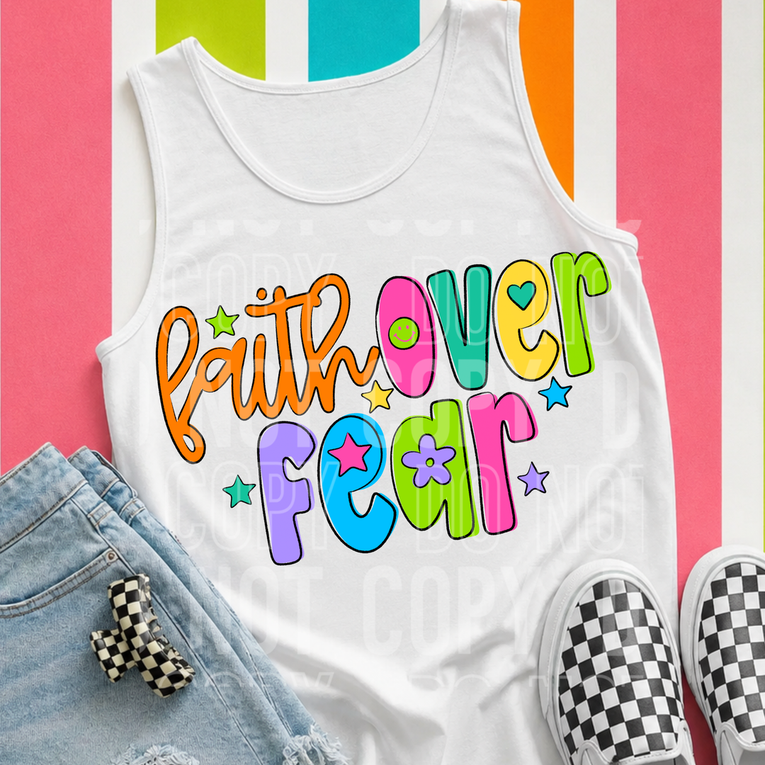 Faith Over Fear Doodle DTF Print