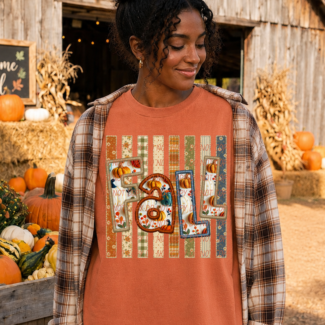Fall Embroidery DTF Print