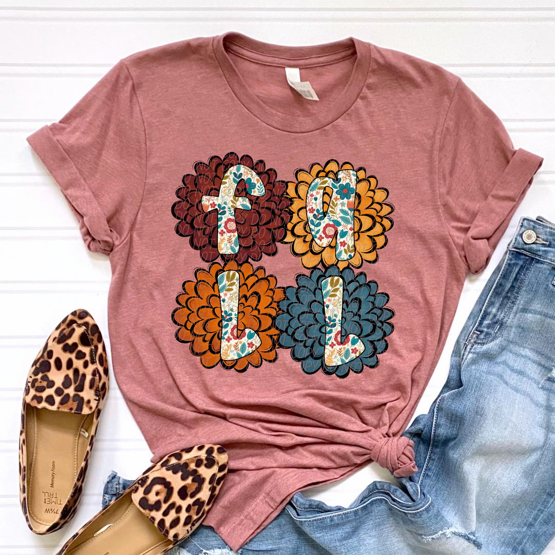 Fall Flowers DTF Print