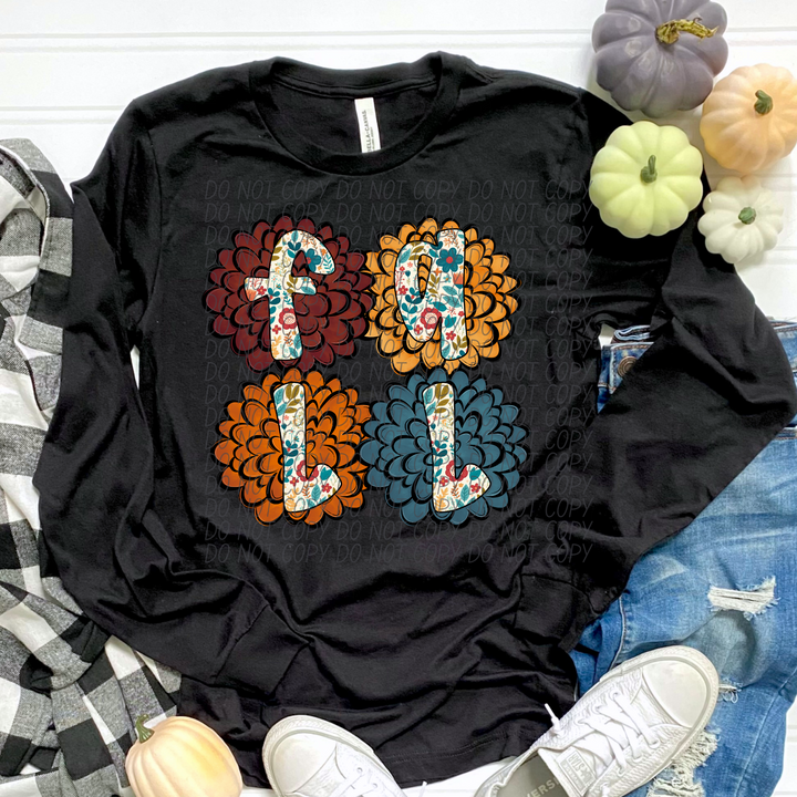 Fall Flowers DTF Print