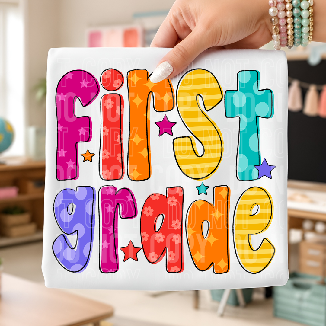 First Grade Doodle DTF Print