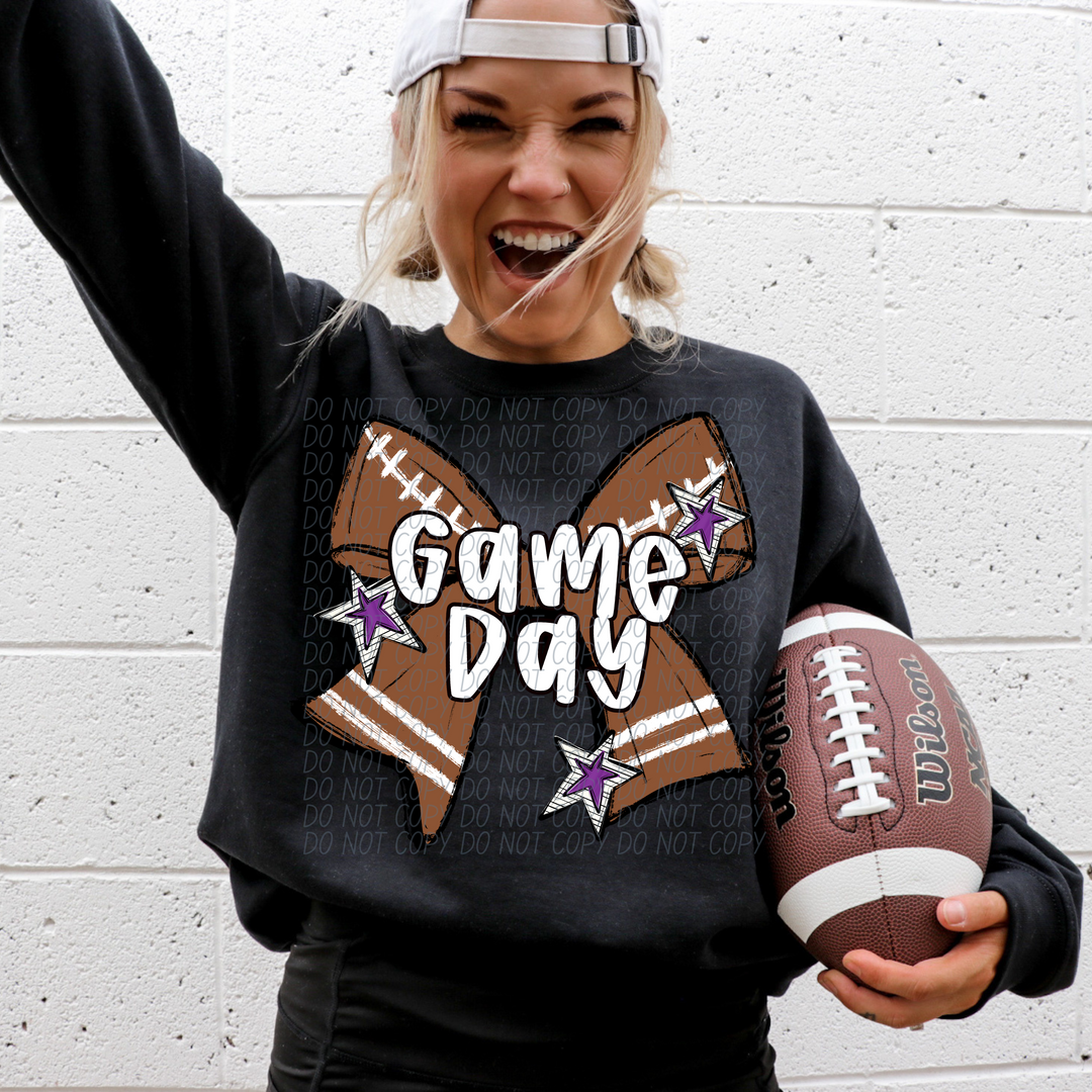 Football Bow Game Day DTF Print
