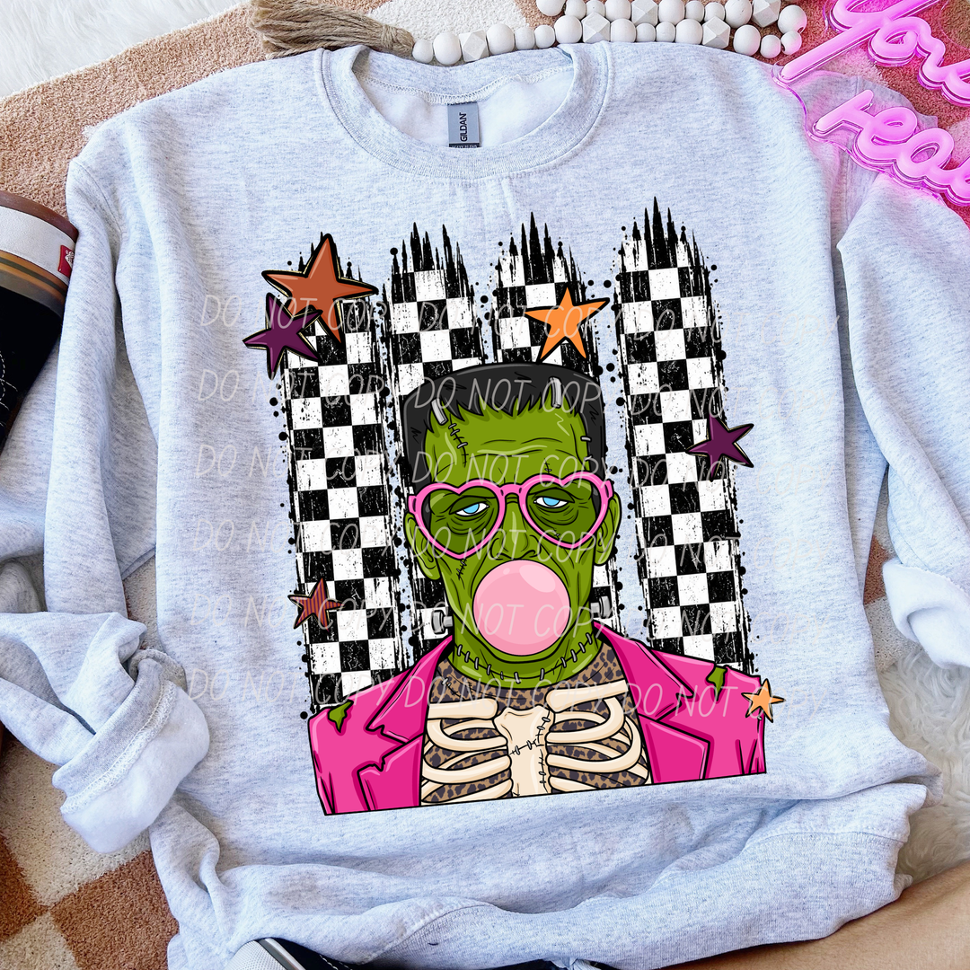 Frankenstein Bubble Gum Pink DTF Print