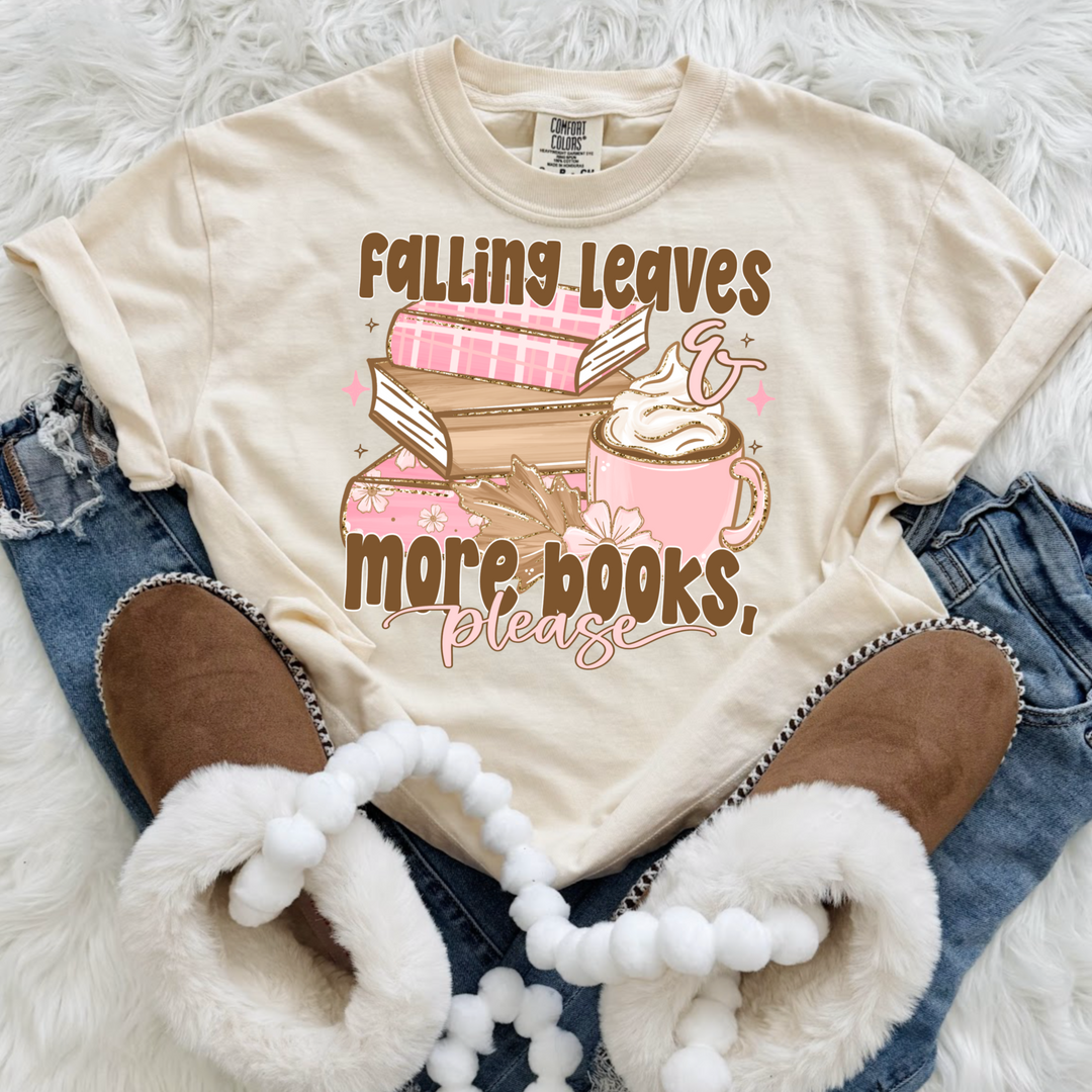 Falling Leaves and More Books Please DTF Print