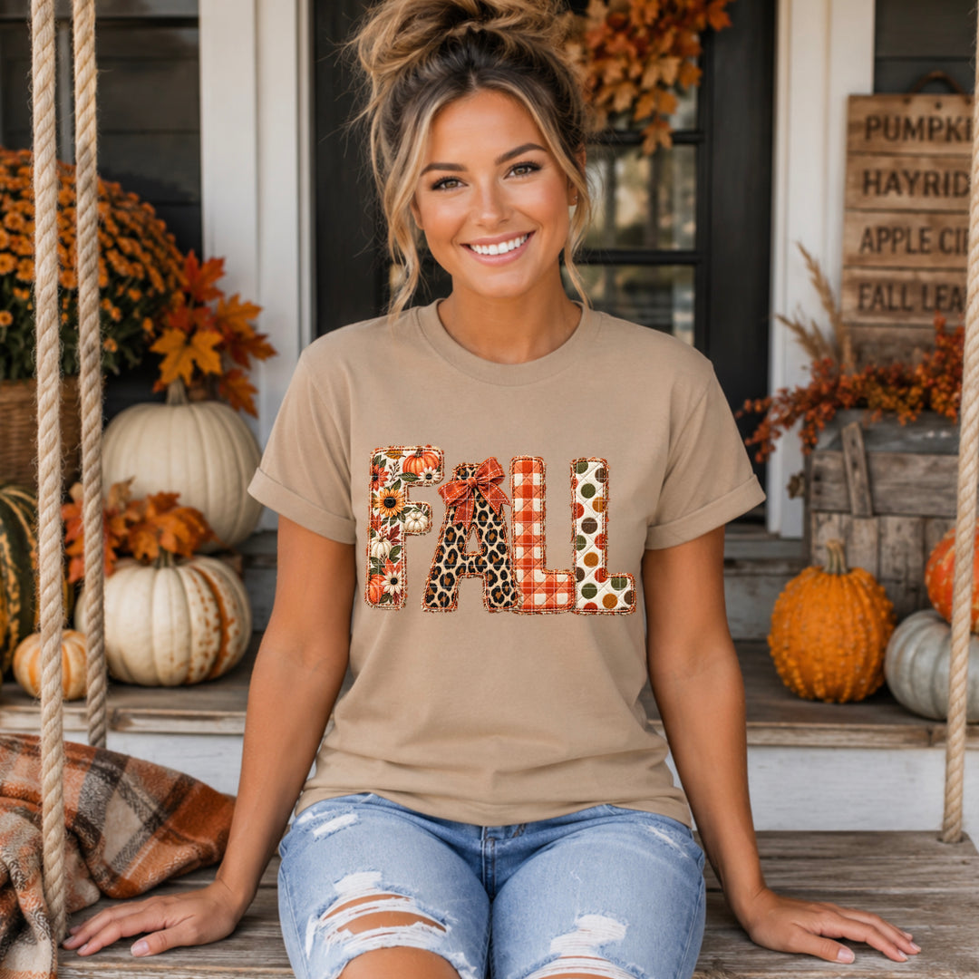Fall Quilt Embroider DTF Print