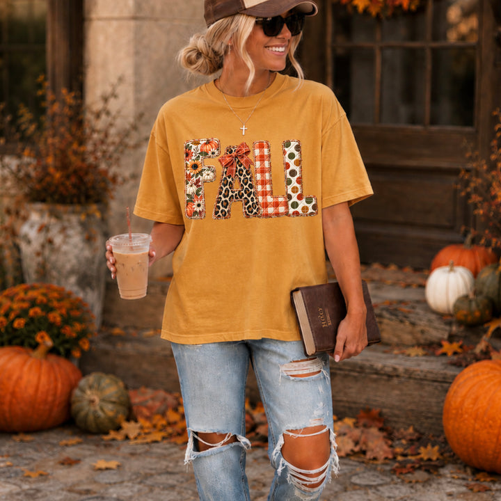 Fall Quilt Embroider DTF Print