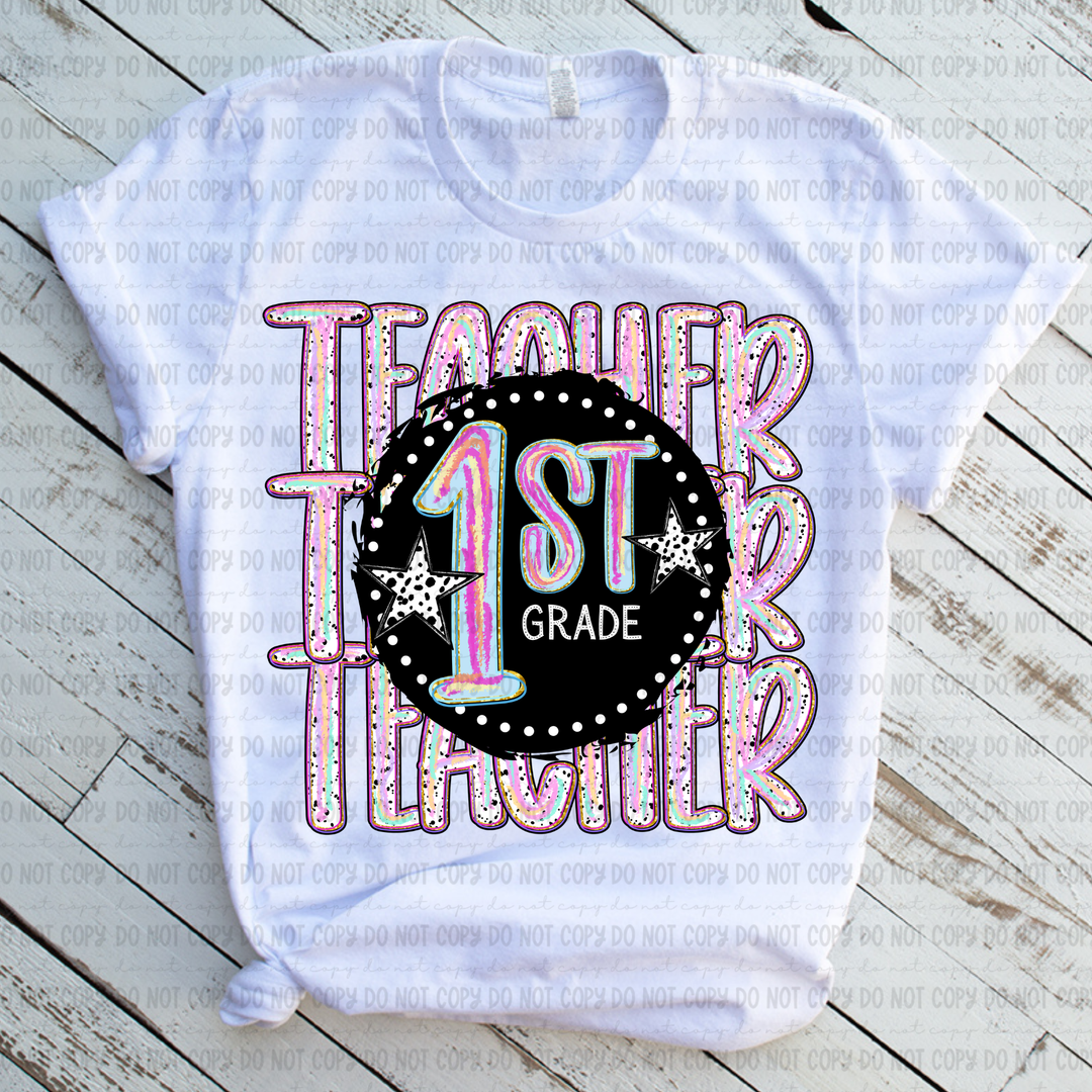 Color Dotted School Occupations DTF Print