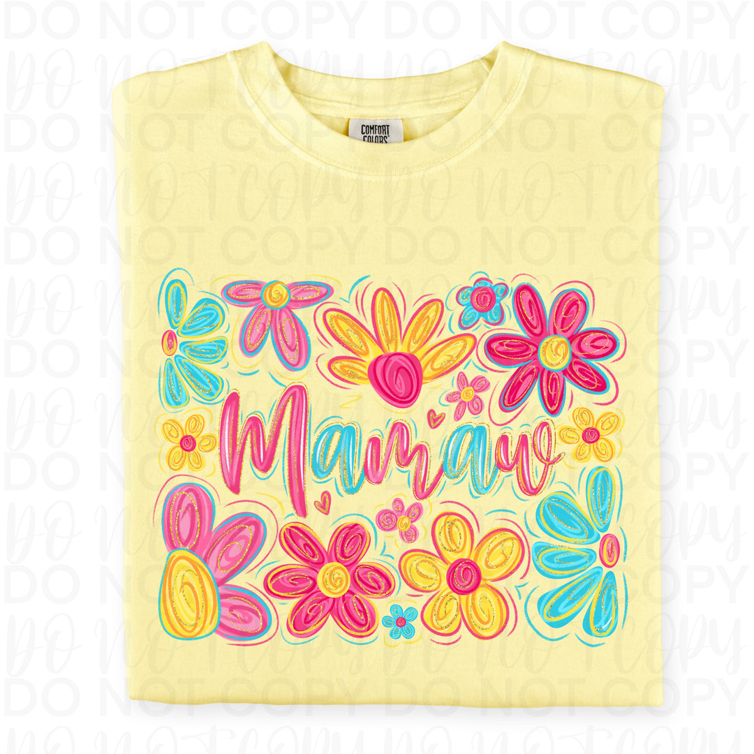 Floral Mamaw DTF Print
