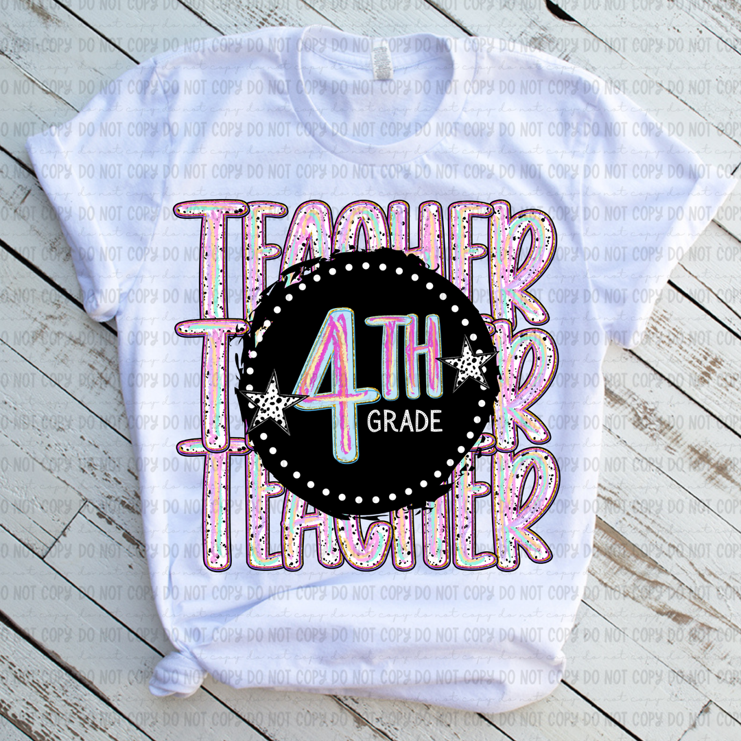 Color Dotted School Occupations DTF Print