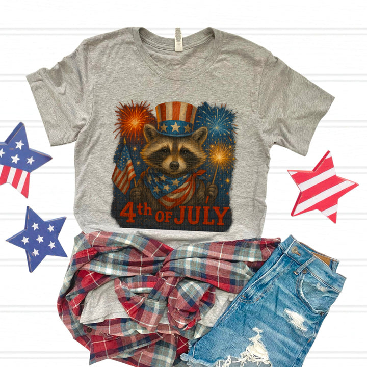 4th Of July Raccoon DTF Print
