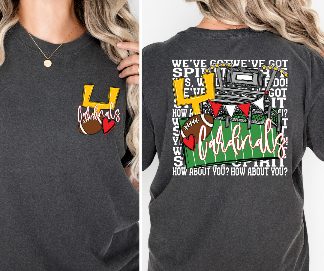 Cardinals Goal Post & Field Mascot FRONT DTF Print