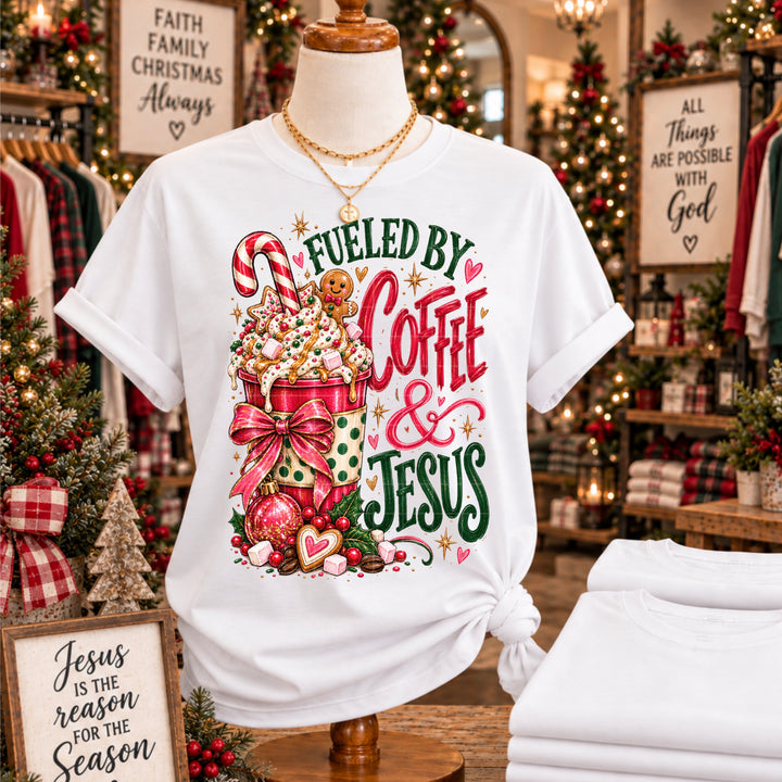 Fueled By Coffee And Jesus DTF Print