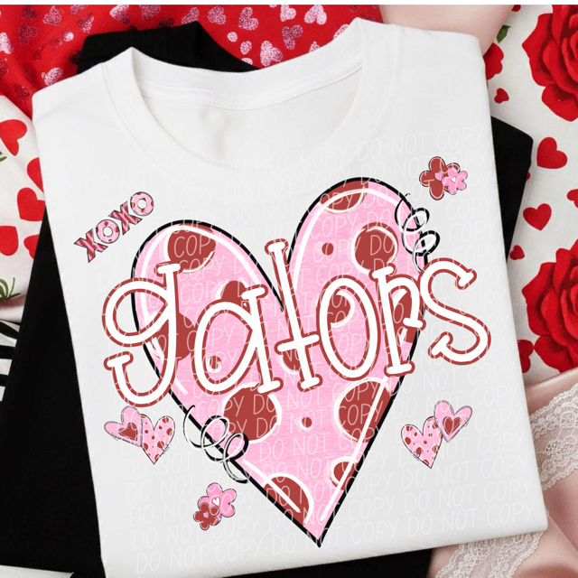 Valentine's Mascot Pink and Red DTF Print