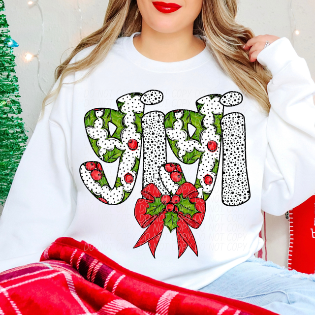 Holly Dot Names DTF Print