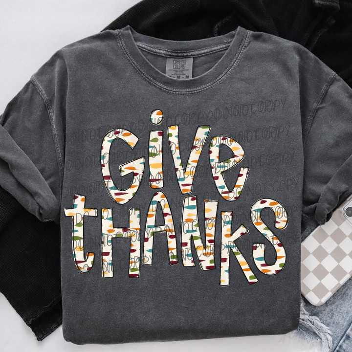 Give Thanks DTF Print