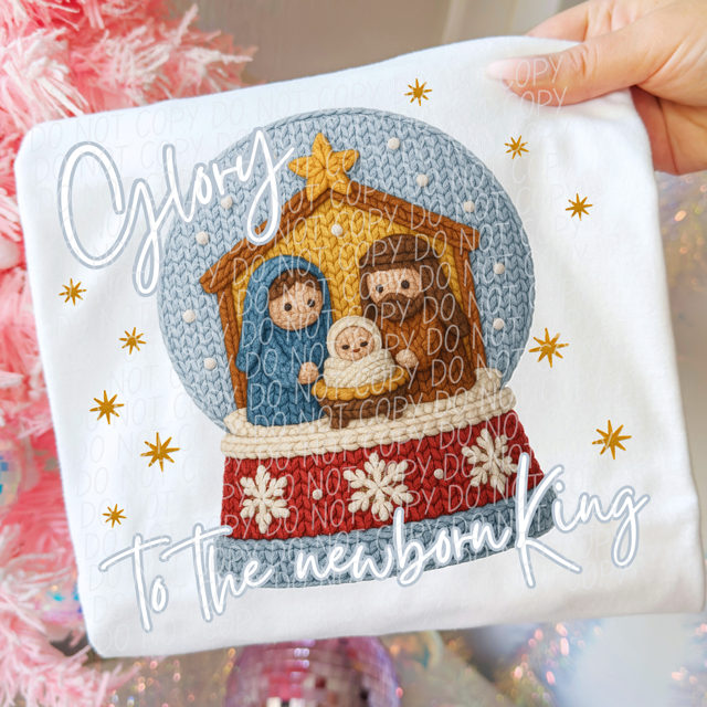 Glory To The Newborn King DTF Print