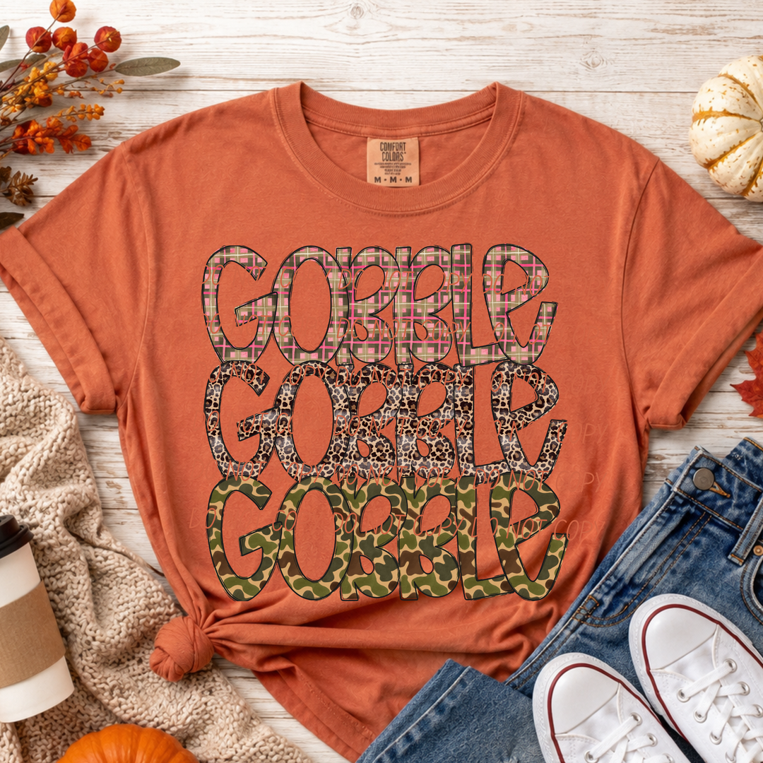 Gobble Camo Stack DTF Print