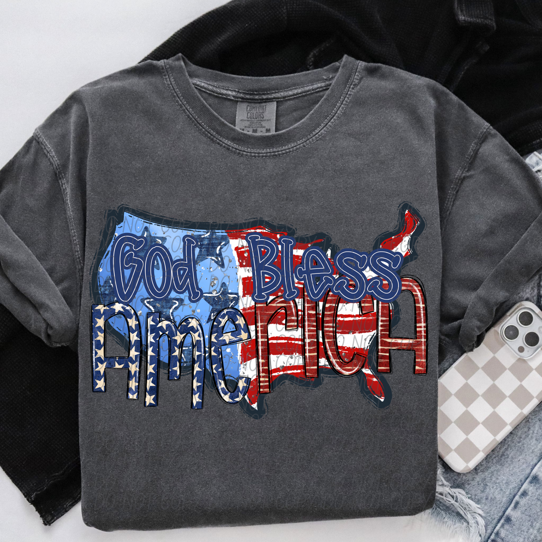 God Bless America DTF Print