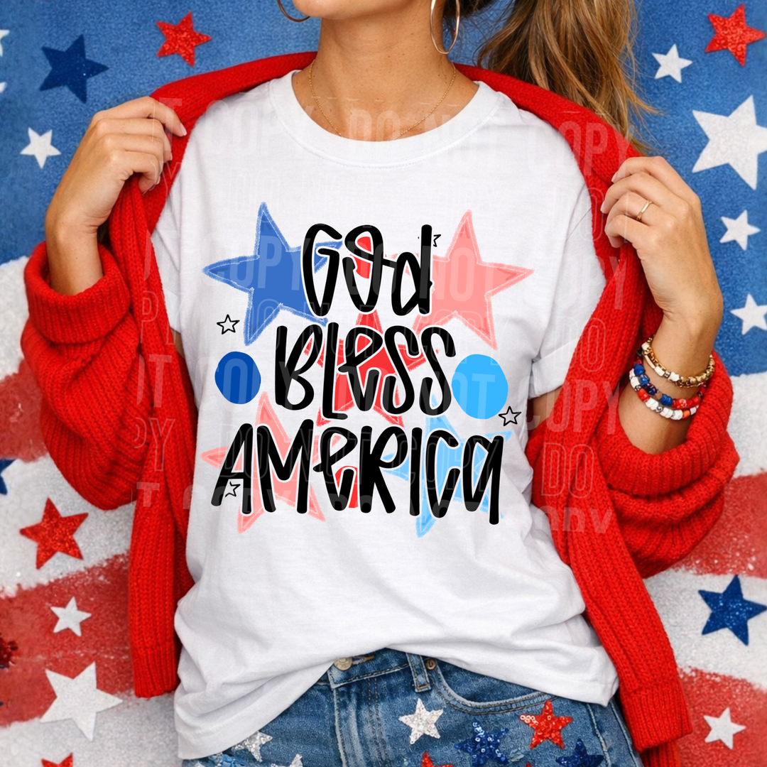 God Bless America DTF Print