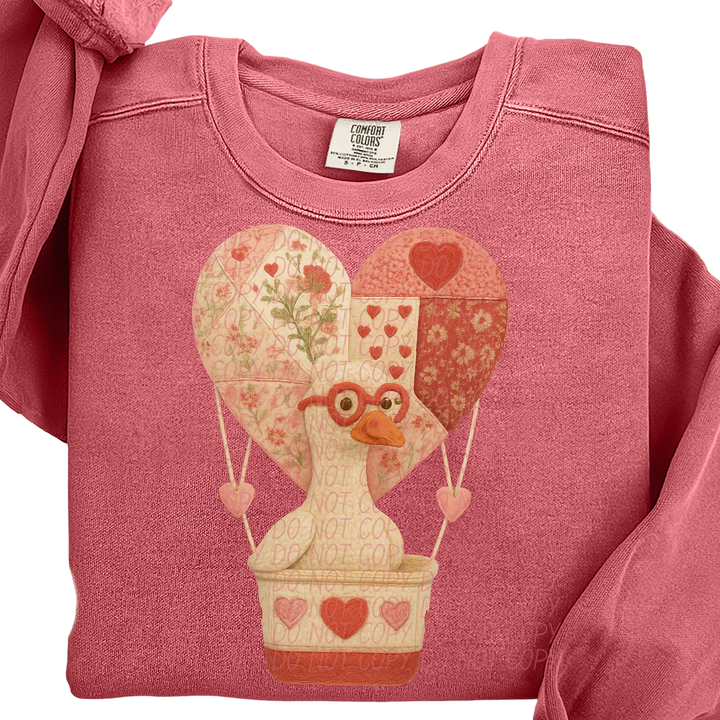 Quilted Hot Air Balloon Goose DTF Print