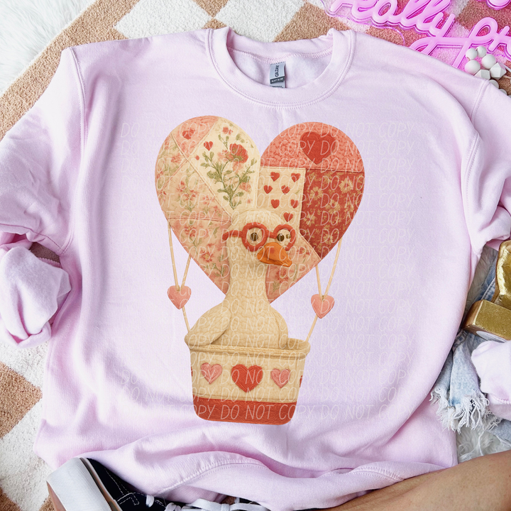 Quilted Hot Air Balloon Goose DTF Print