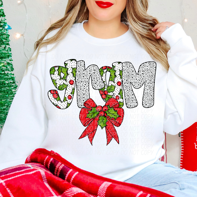 Holly Dot Names DTF Print
