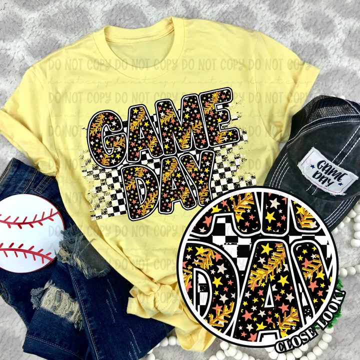 Game Day Checkered Softball/Baseball DTF Print