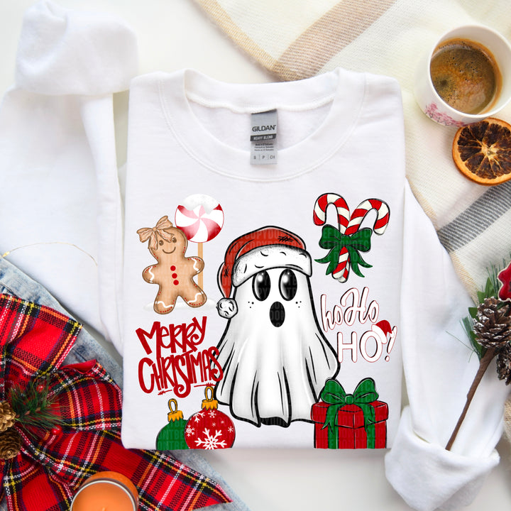 Ghostly Christmas Collage DTF Print