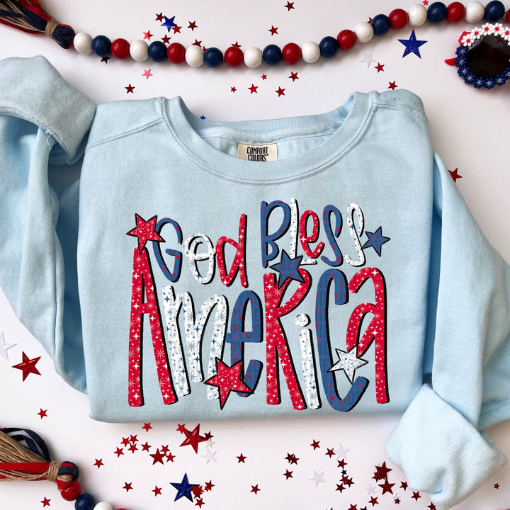 God Bless America Stars DTF Print