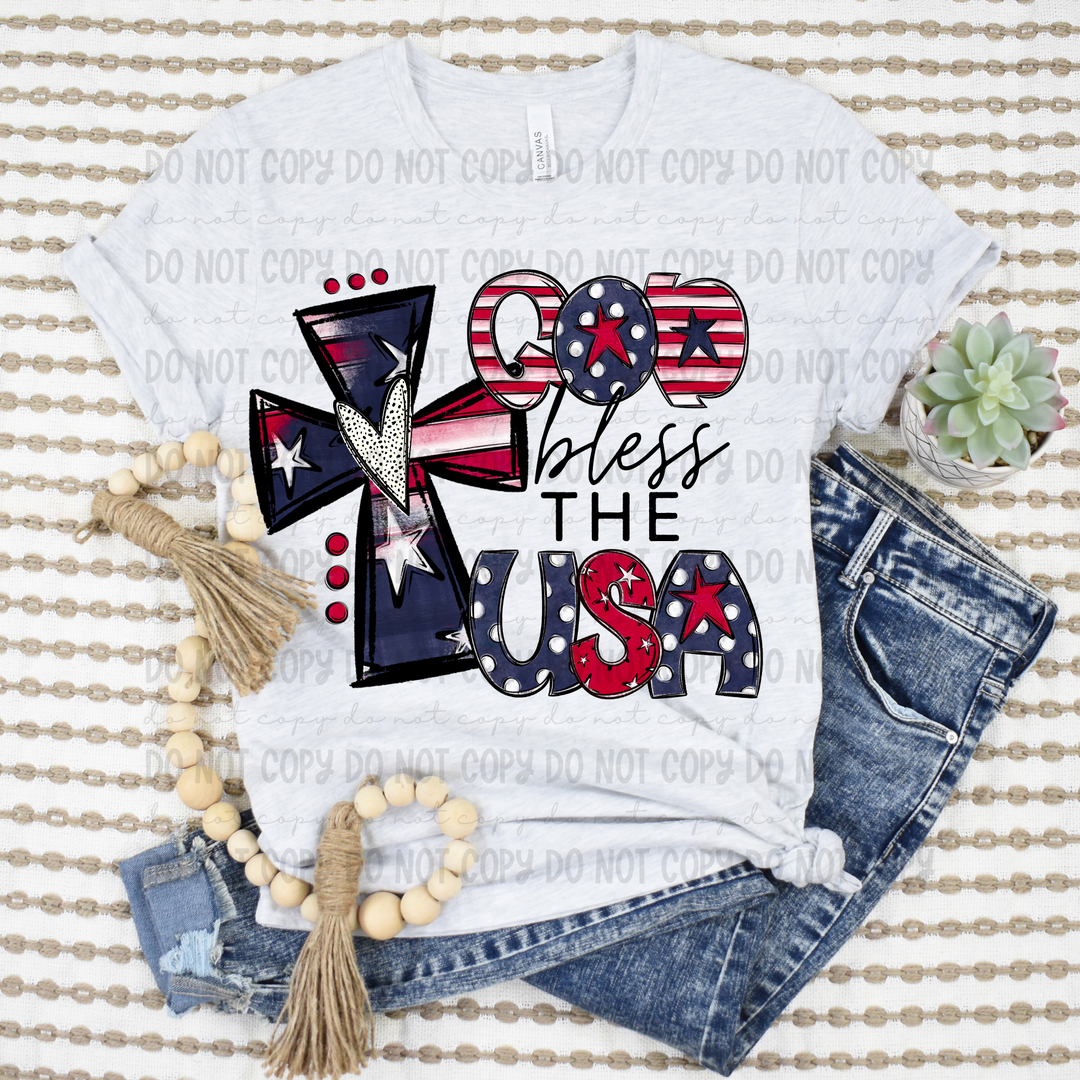God Bless the USA DTF Print