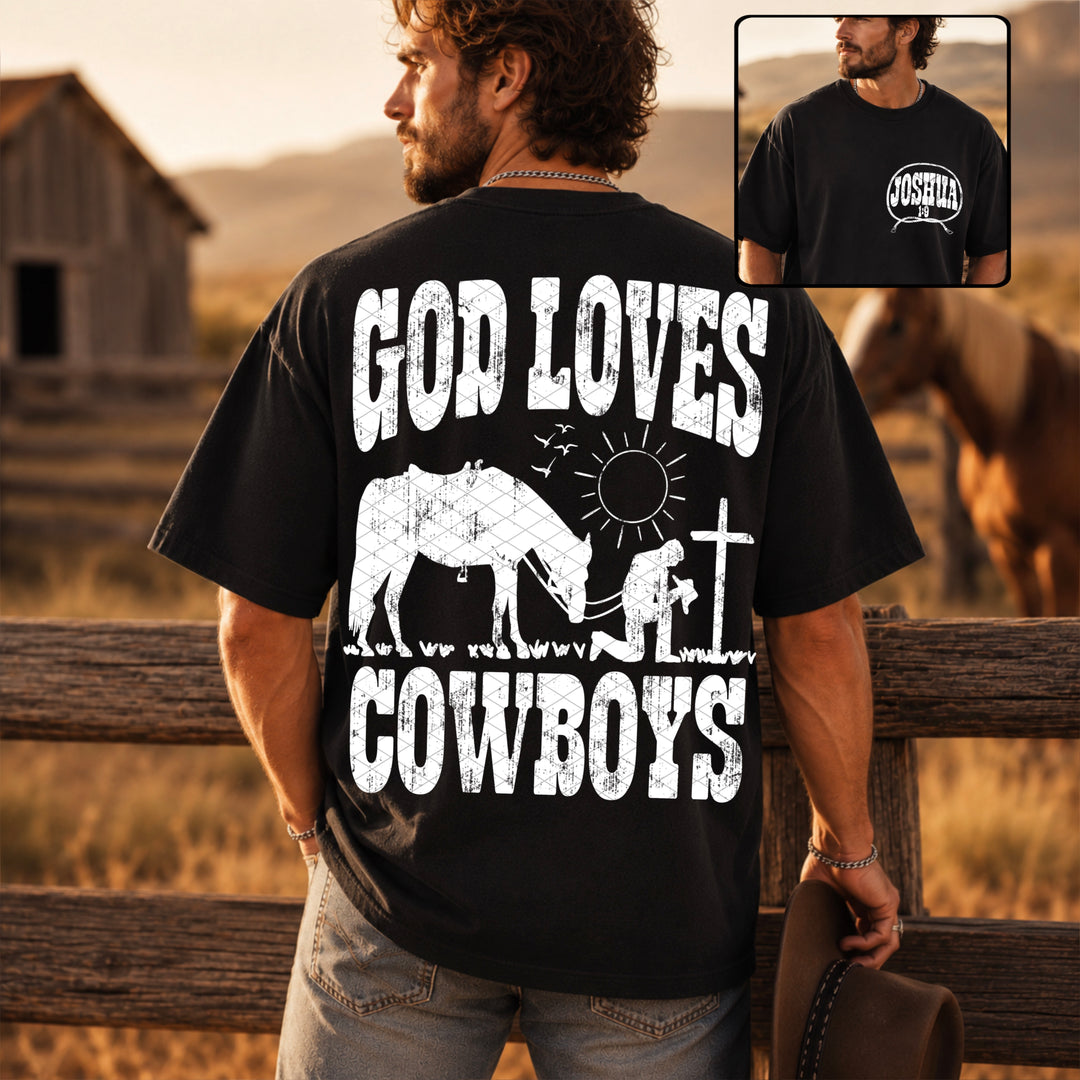 God Loves Cowboys DTF Print