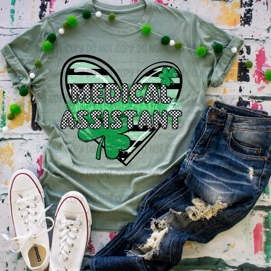Green Heart Titles DTF Print